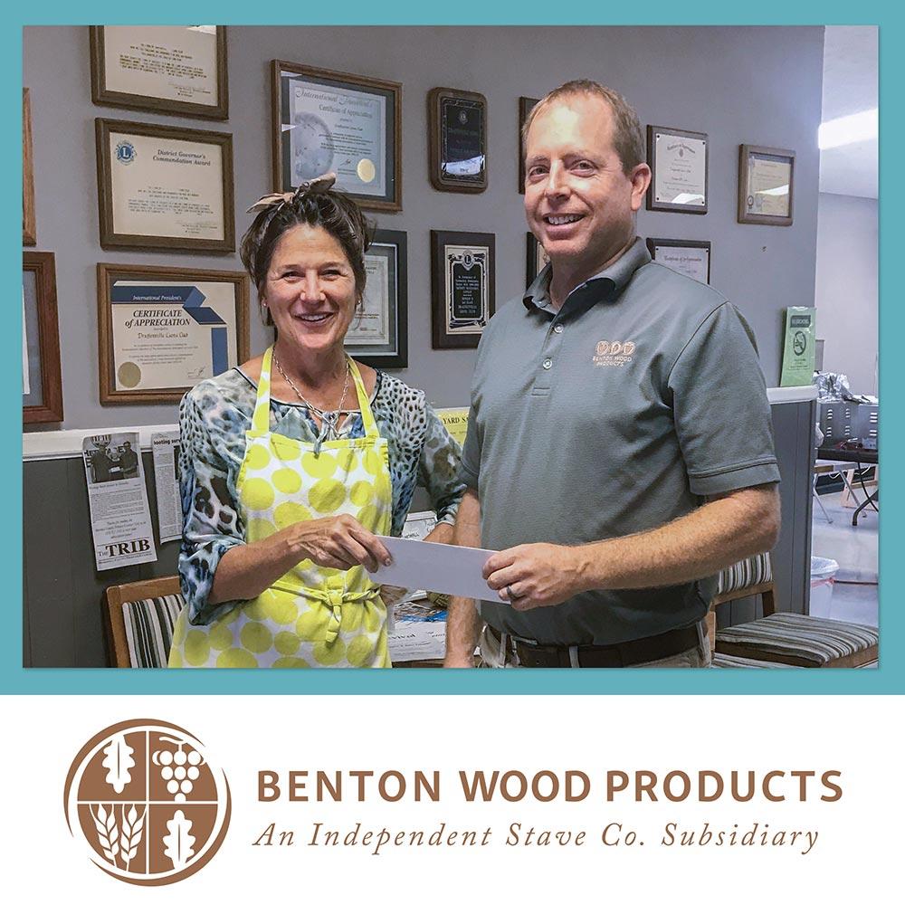 Benton Wood Products Donates $5,000 to Marcella's Kitchen